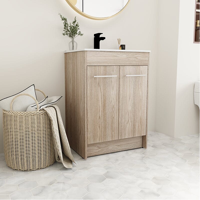 24-inch Freestanding Soft-Close Bathroom Vanity Cabinet with Sink