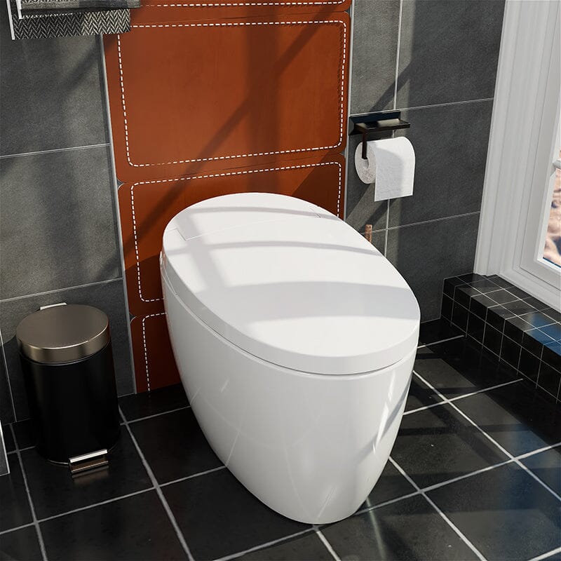 One-Piece Elongated Floor Smart Toilet with Seat Heating and Automatic Flushing