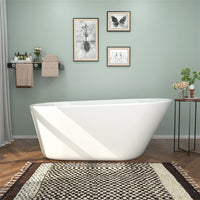61" Acrylic Single Slipper Freestanding Soaking Bathtub Glossy White