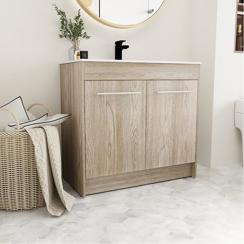 36-Inch Freestanding Bathroom Vanity with Sink and Soft-Close Doors