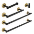 5-Piece Black & Gold Wall-Mounted Bathroom Hardware Set