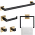5-Piece Black and Gold Stainless Steel Bathroom Hardware Set