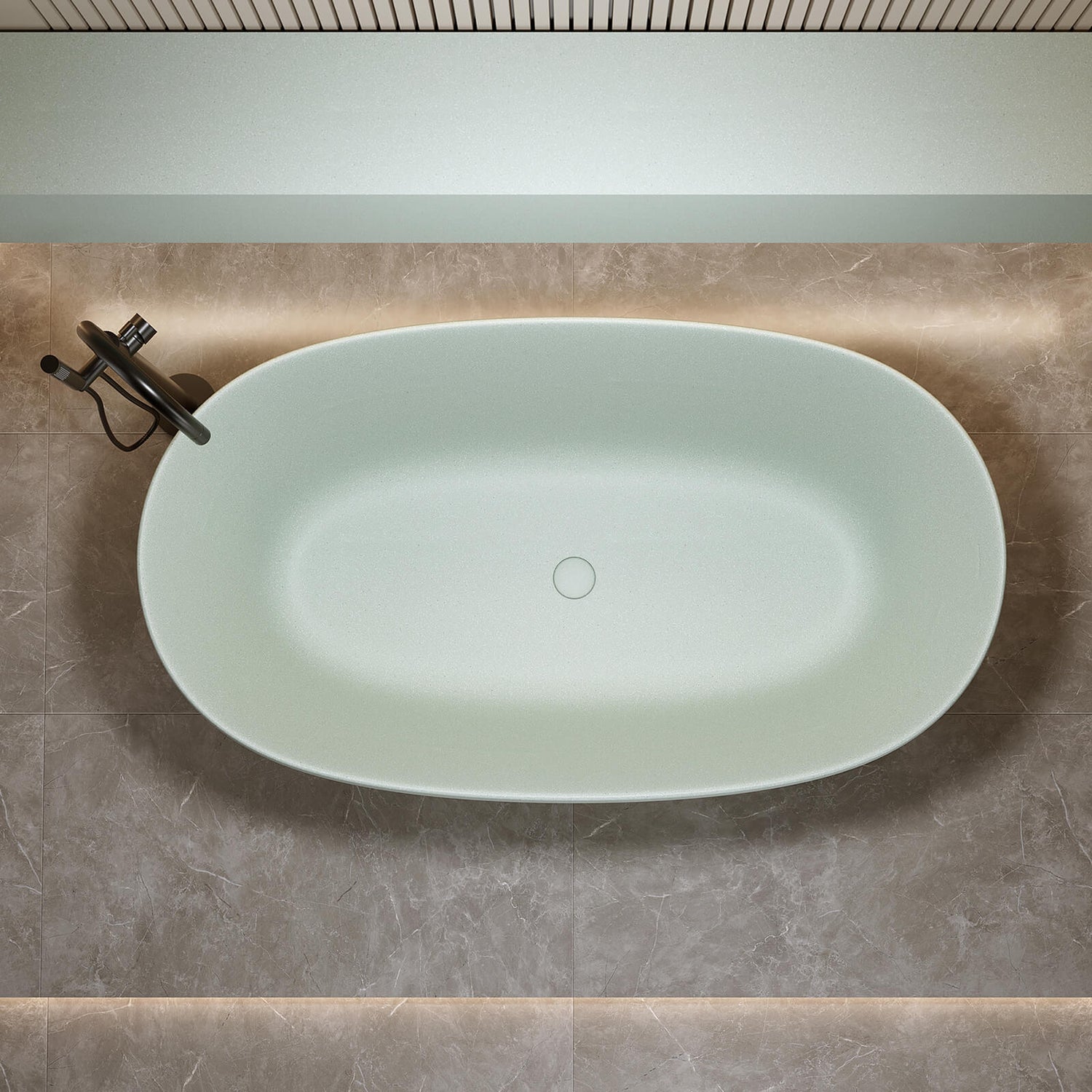51 inch turquoise green freestanding bathtub with center drain