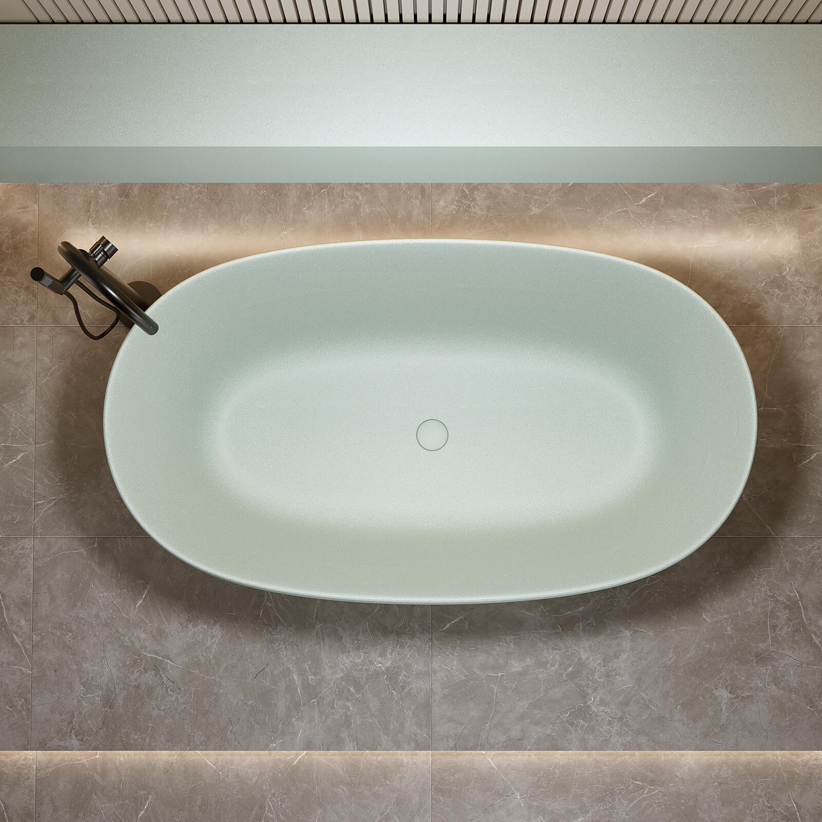 51 inch turquoise green freestanding bathtub with center drain