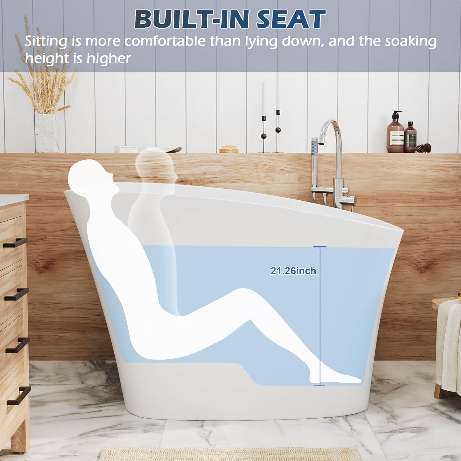 59 Modern Freestanding Bathtub Solid Surface Stone Oval shaped Givingtree
