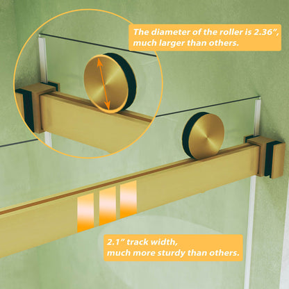 56 to 60 inch Adjustable Width Track System for Frameless Double Sliding Shower Door