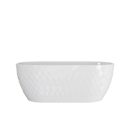59 inch Freestanding Acrylic Soaking Tub with Diamond Exterior
