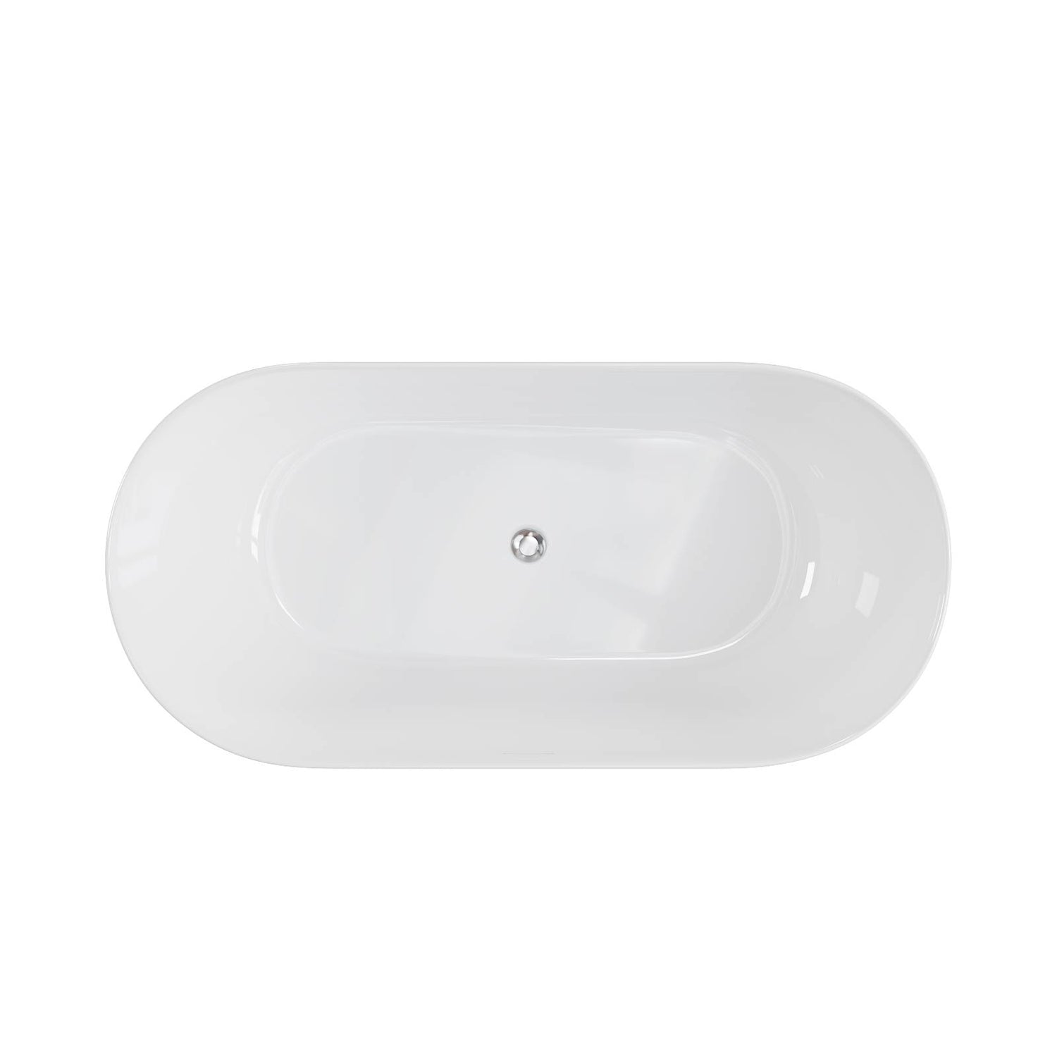 59 inch Oval Acrylic Bathtub with pop up drain