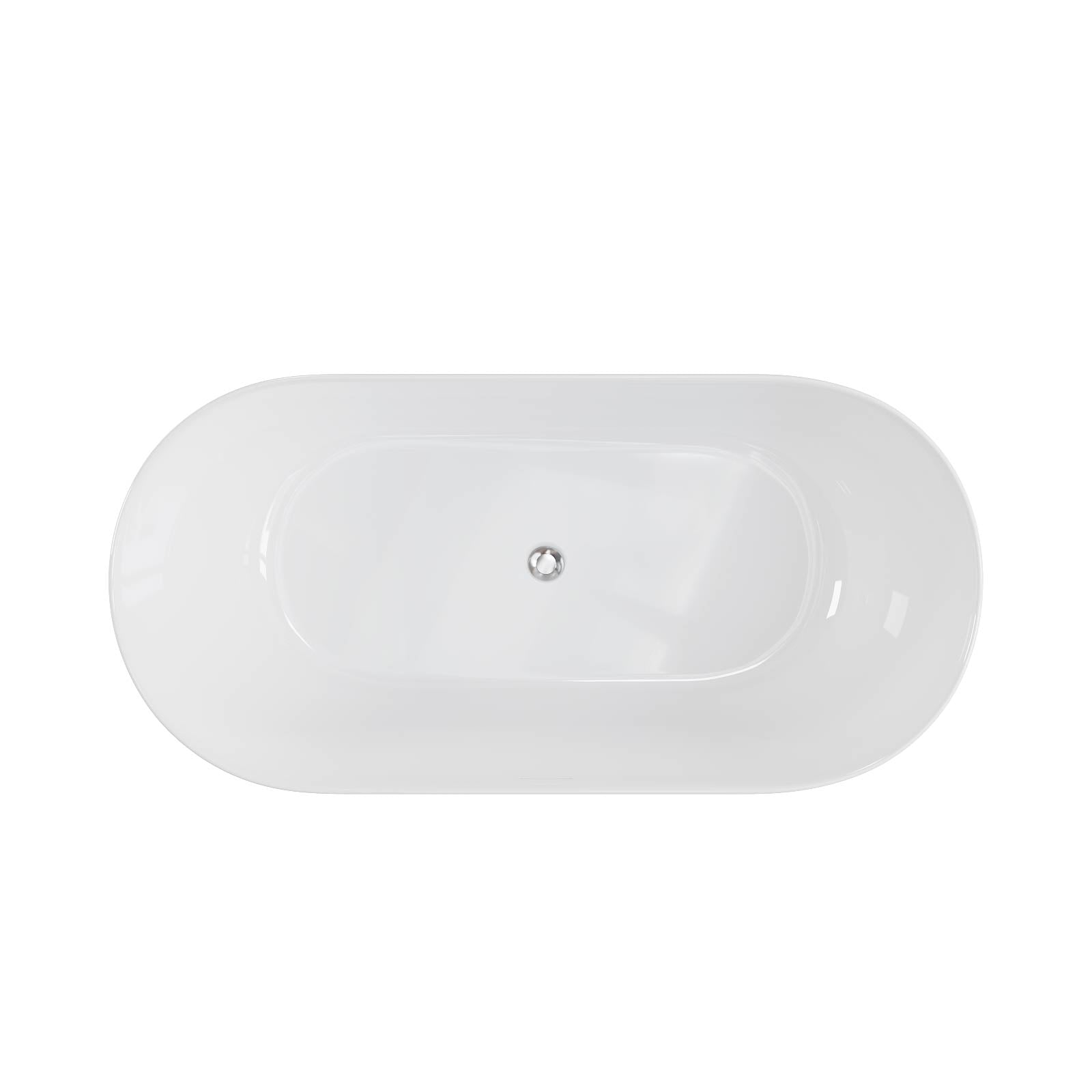 59 inch Oval Acrylic Bathtub with pop up drain