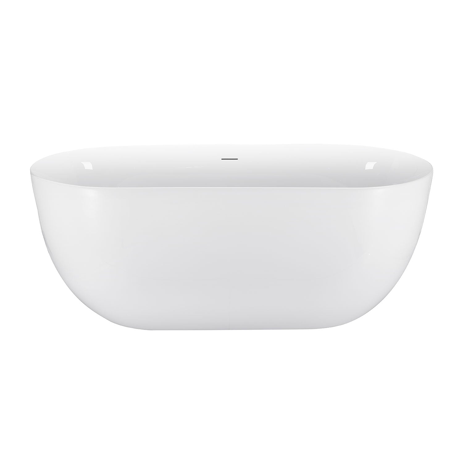 59 inch White Acrylic Oval Soaking Bathtub