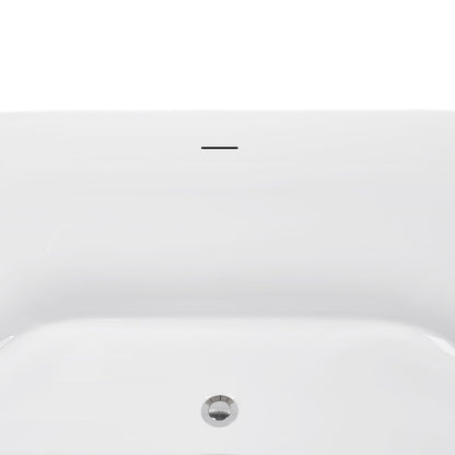 59 inch White Oval Bathtub with drain and overflow