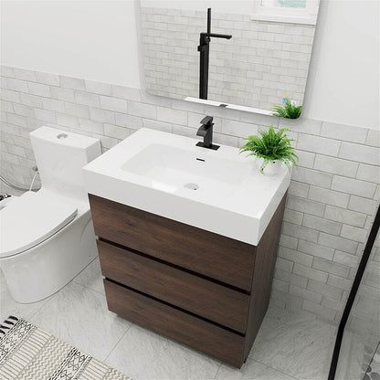 30 Inch Bathroom Vanity with Sink Floor Mounted One-Piece Sink Cabinet