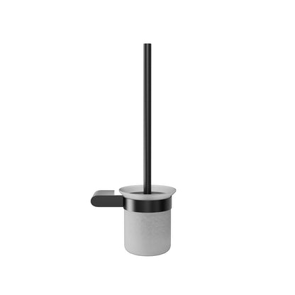 Matte Black Toilet Brush and Toilet Paper Holder Set