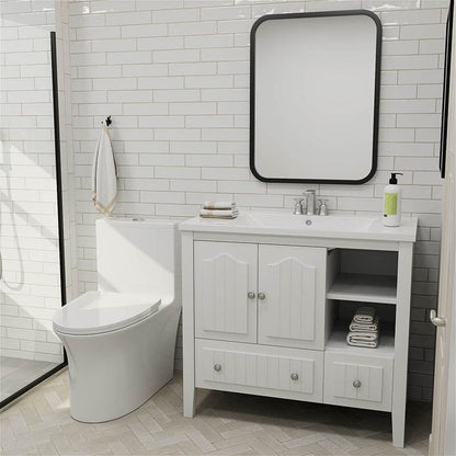 White Vanity with Top Sink