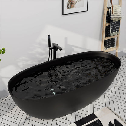Oval Shaped Soaking Bathtub with Overflow
