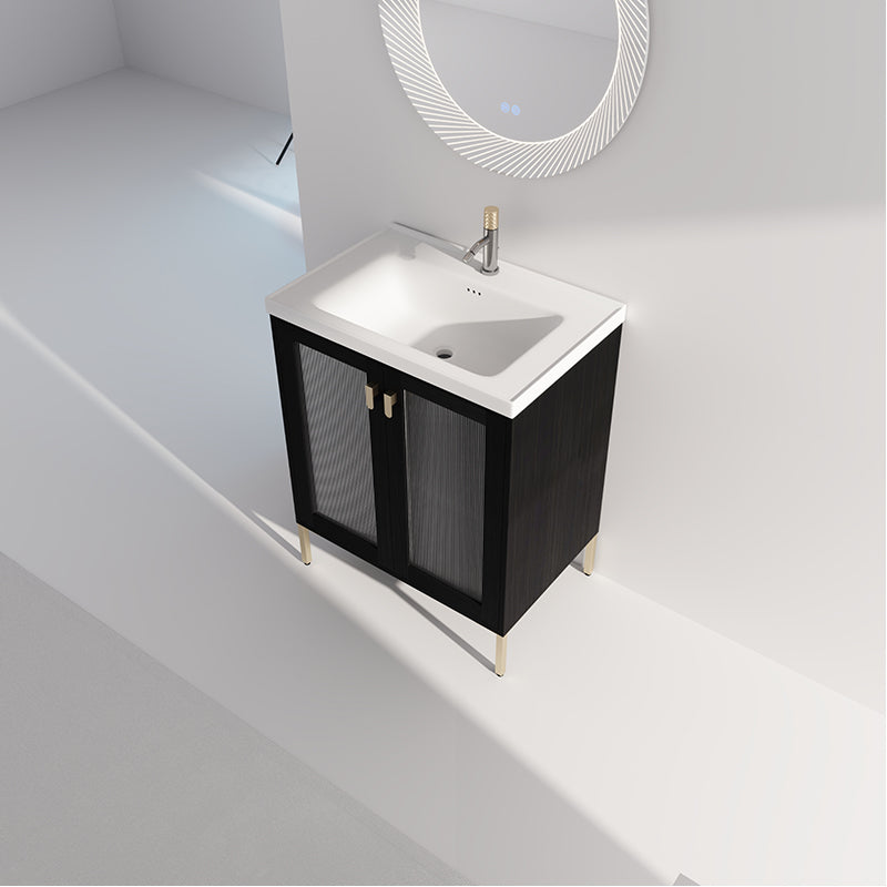 28 Inch Modern Freestanding Bathroom Vanity with Ceramic Sink, Soft Closing Door