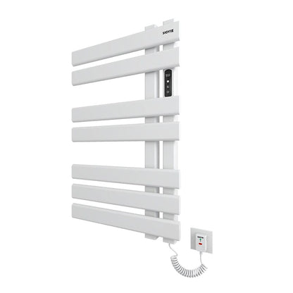 Electric Towel Warmer, Heated Towel Rack with Touch Panel, Timer &amp; Adjustable Temperature, Flat 7 Bar Towel Warmer, Plug-in