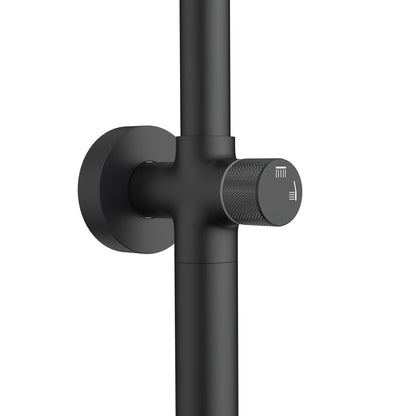 8" Wandstangen-Duschset mit 360° drehbarem zylindrischem 3-Strahl-Duschkopf und 6-Strahl-Handbrause