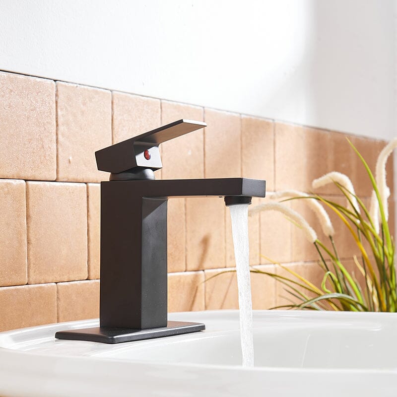 Modern bathroom sink faucet with pop up drain