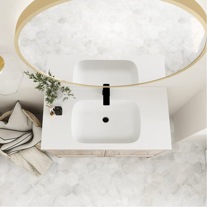 36-Inch Freestanding Bathroom Vanity with Sink and Soft-Close Doors