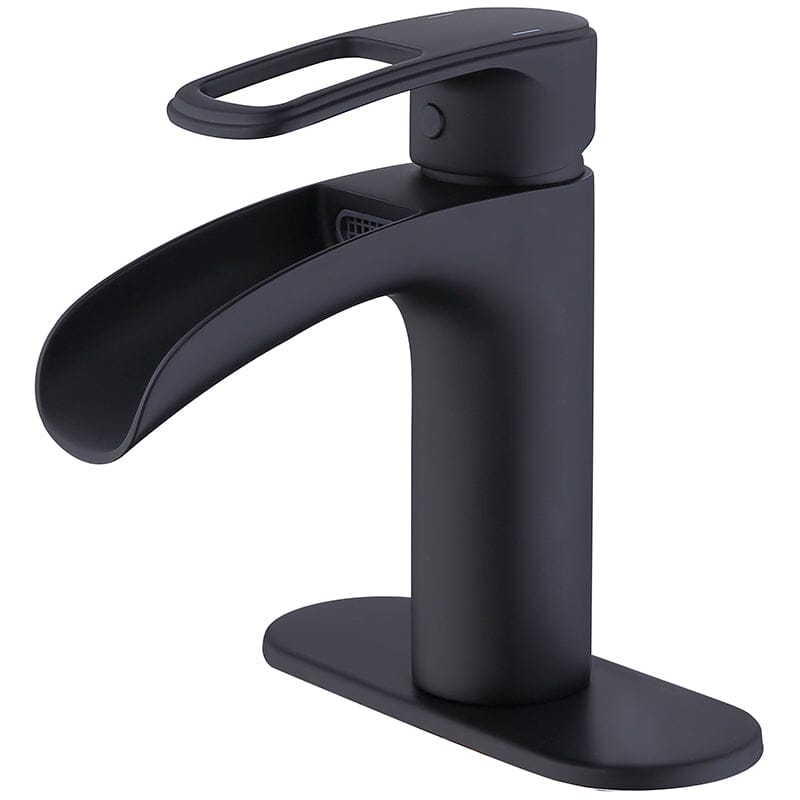 Waterfall Single Hole Single-Handle Bathroom Sink Faucet with Pop-up Drain Assembly