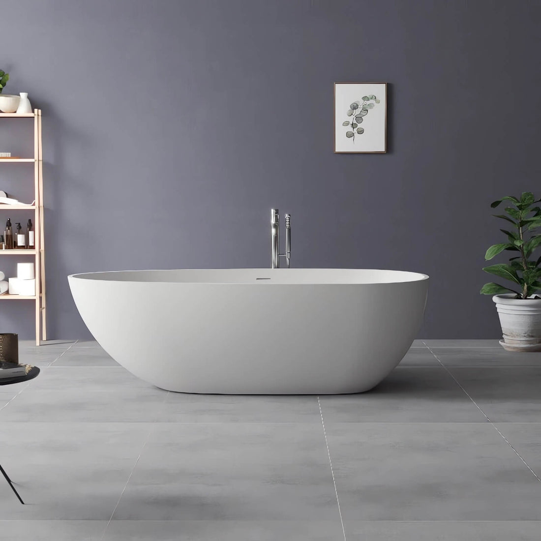 60 in Freestanding Ceramic Bathtub