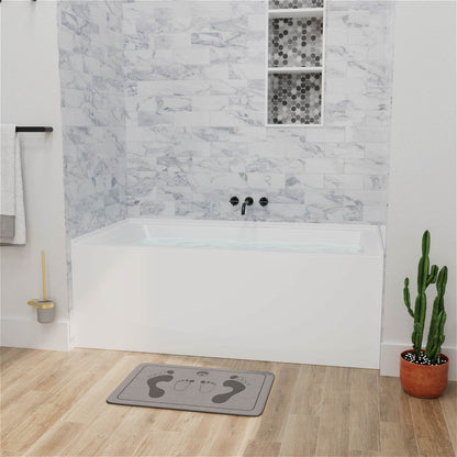 60&quot; Solid Surface Alcove Soaking Bathtub