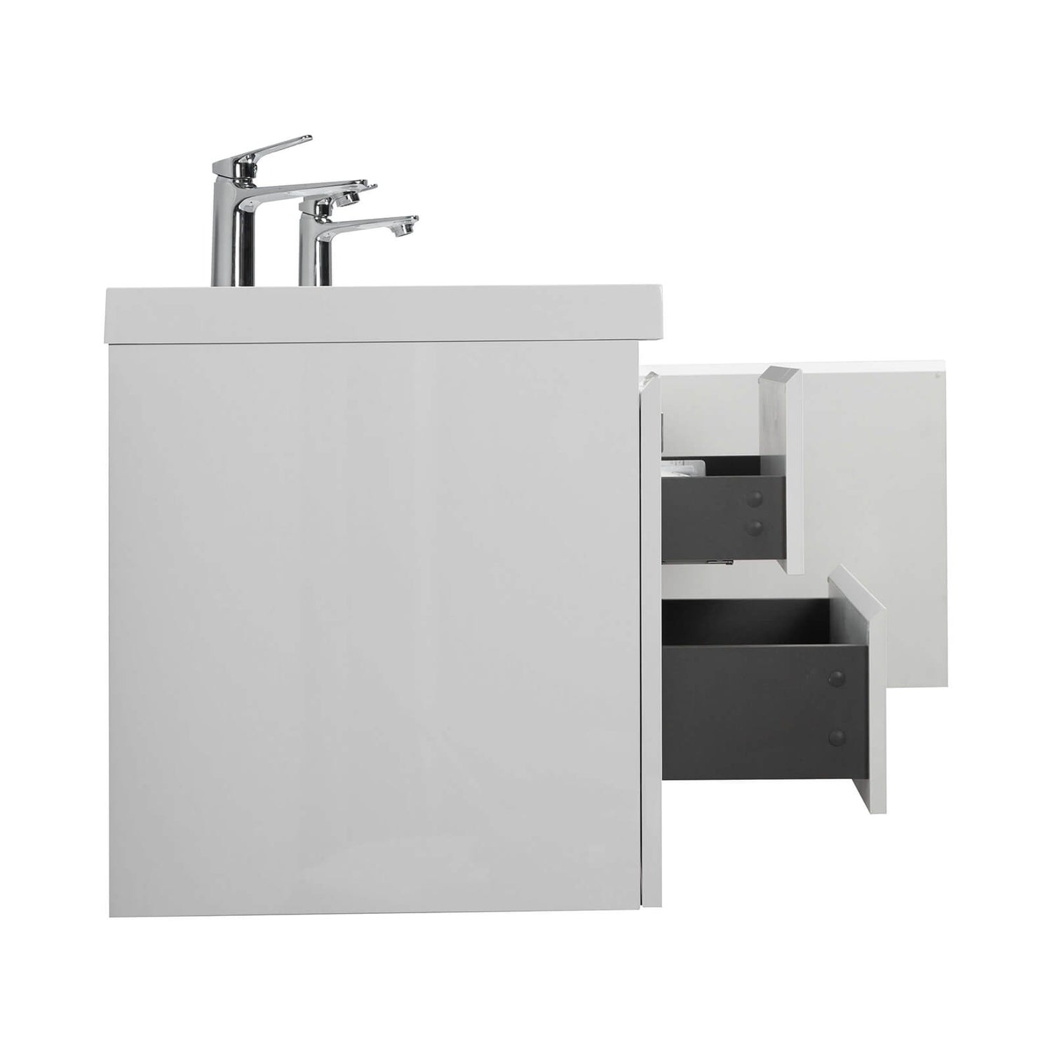 60 in double sink bathroom vanity with smooth drawer operation and generous storage space