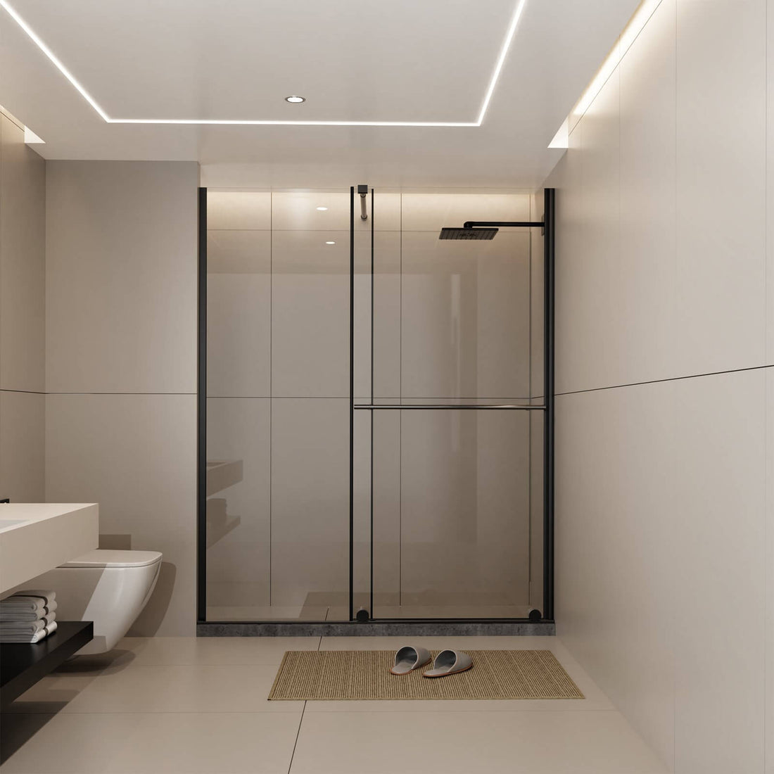 60 in x 72 in Height Flexible Adjustable Sliding Shower Door