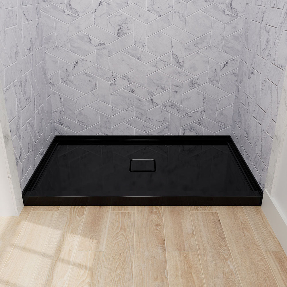 60x36 inch Black Center Drain Shower Pan Acrylic Shower Base