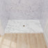 60x36 inch marble pattern shower base with single threshold and center drain design