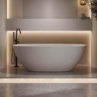61 in Beige Seamless Solid Surface Bathtub