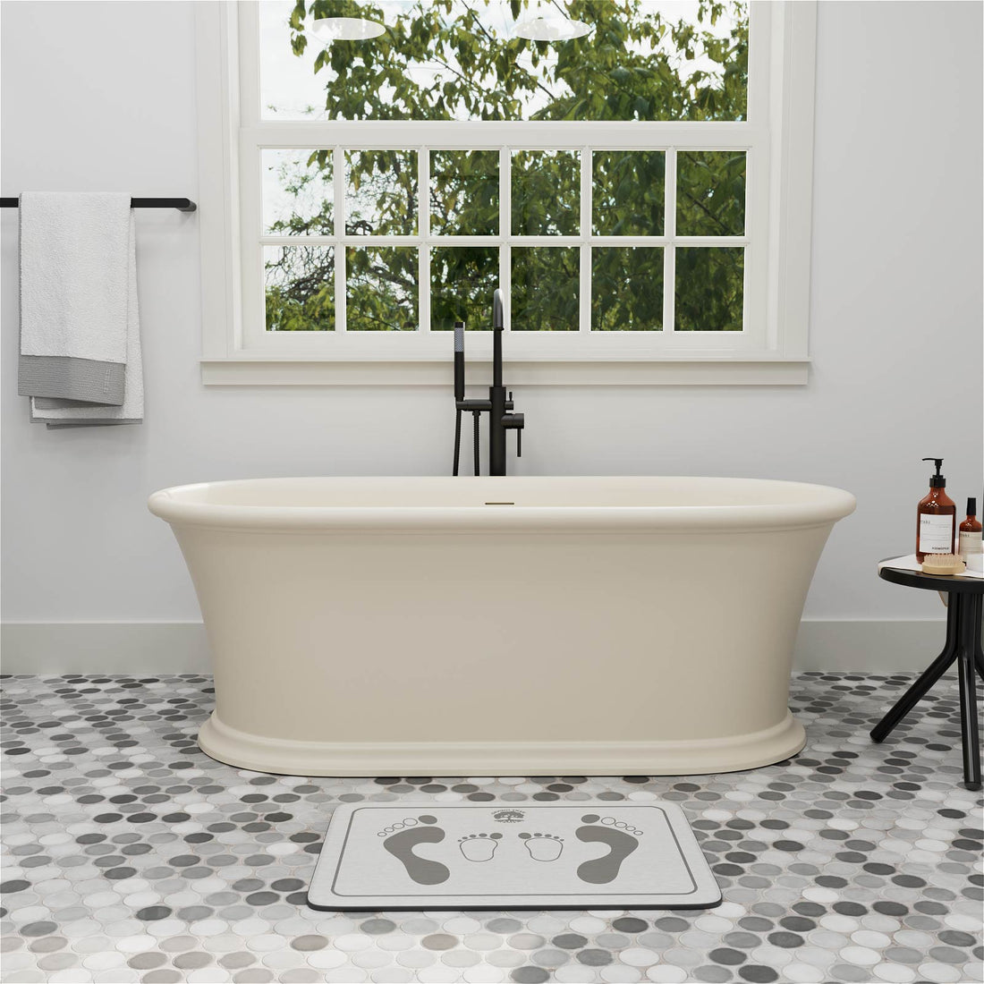 61 inch Timeless Cream Pedestal Bathtub
