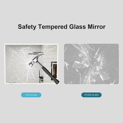 Rounded Rectangular Bathroom LED Mirror Shatterproof Instructions