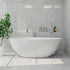 61-inch white stone resin freestanding tub, front view