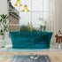 63 in Transparent Teal Resin Soaking Tub with Built In Backrest