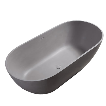 63 inch luxury bathtub made from engineered stone with smooth finish