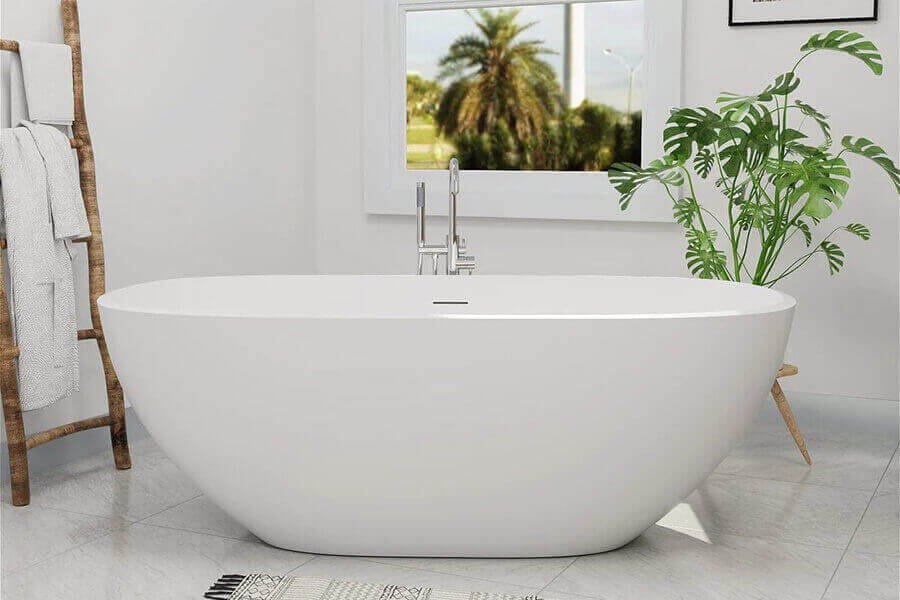 65 Matte White Ova Bathtub