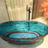 67 in Blue Transparent Resin Freestanding Bathtub
