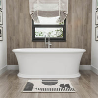 67 in Double Ended Pedestal Tub _ Modern Elegance in Solid Surface