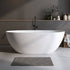 67 in Matte Solid Surface Bathtub with Thick Edge and Pop Up Drain