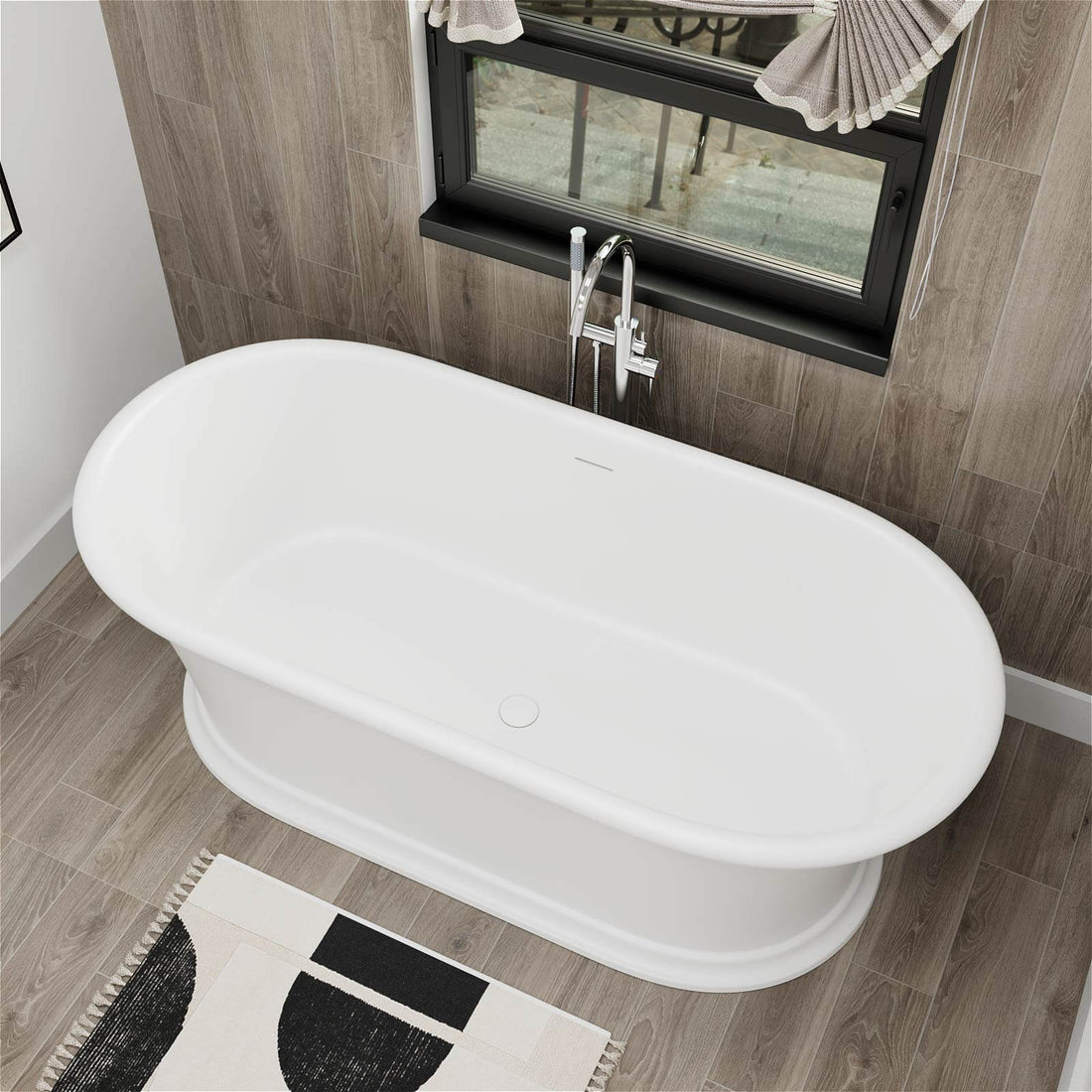 67 in luxury freestanding tub with smooth matte finish
