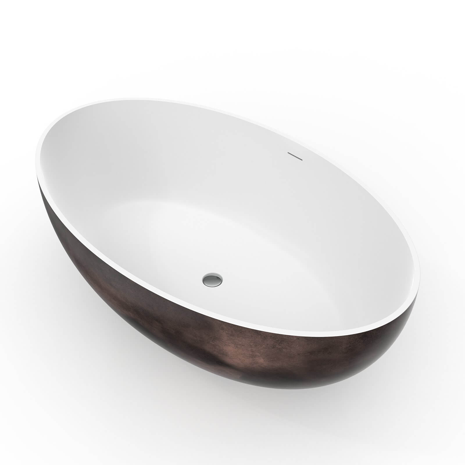 67 inch solid surface freestanding bathtub with sleek design