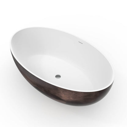 67 inch solid surface freestanding bathtub with sleek design