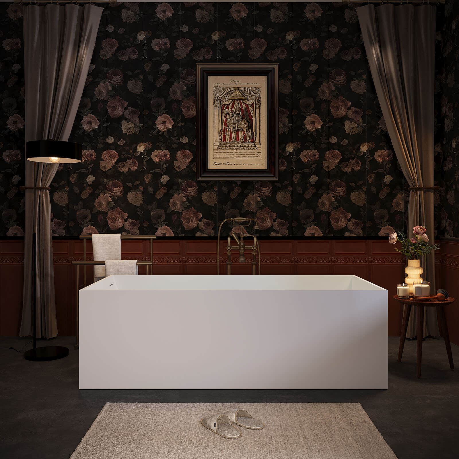 67&quot; Freestanding Rectangular Bathtub with Ergonomic Backrest