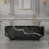 67 inch matte black oval bathtub with gray white marble pattern