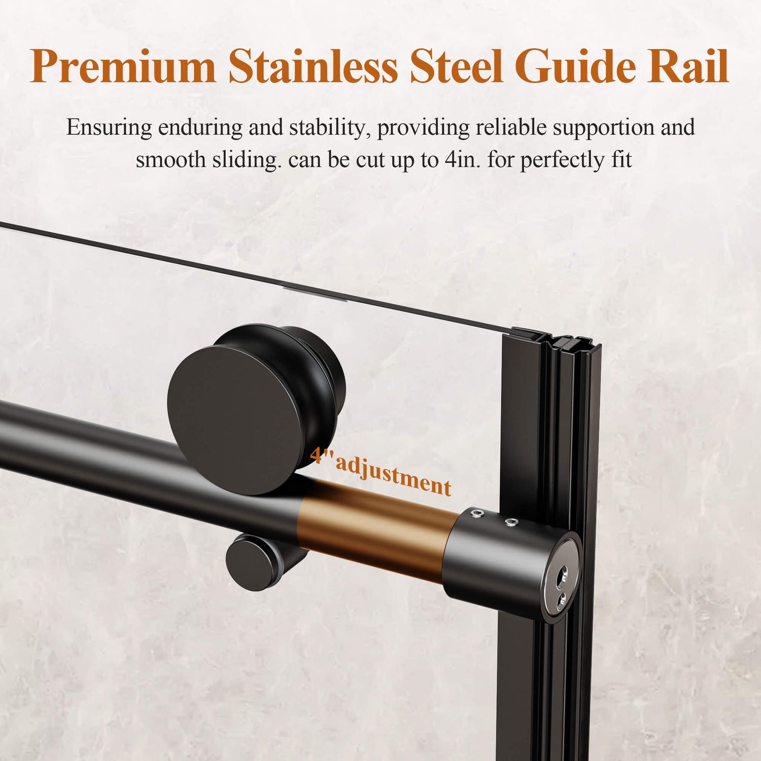 68 to 72 inch Adjustable Width Installation for Frameless Sliding Shower Door