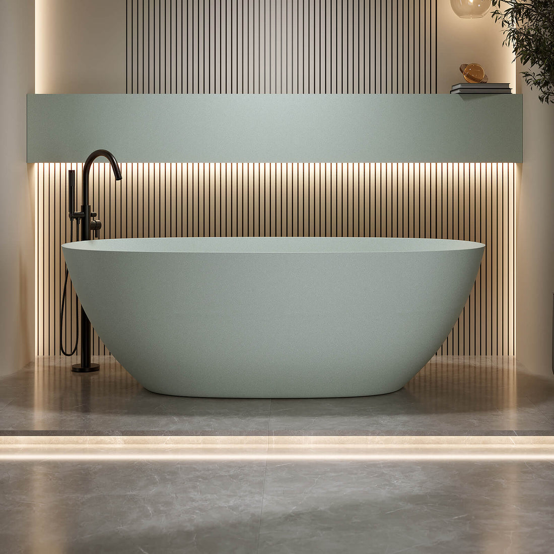69 in Turquoise Green Solid Surface 2 Person Bathtub
