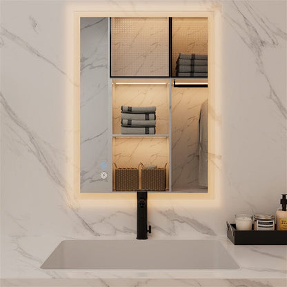 LED Light Bathroom Vanity Mirror Large Rectangular Frameless Anti Fog
