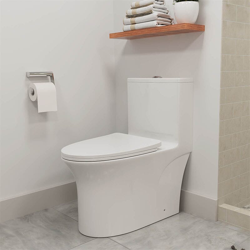 GIVINGTREE Modern Dual Flush Elongated Standard One Piece Toilet with Comfortable Seat Height